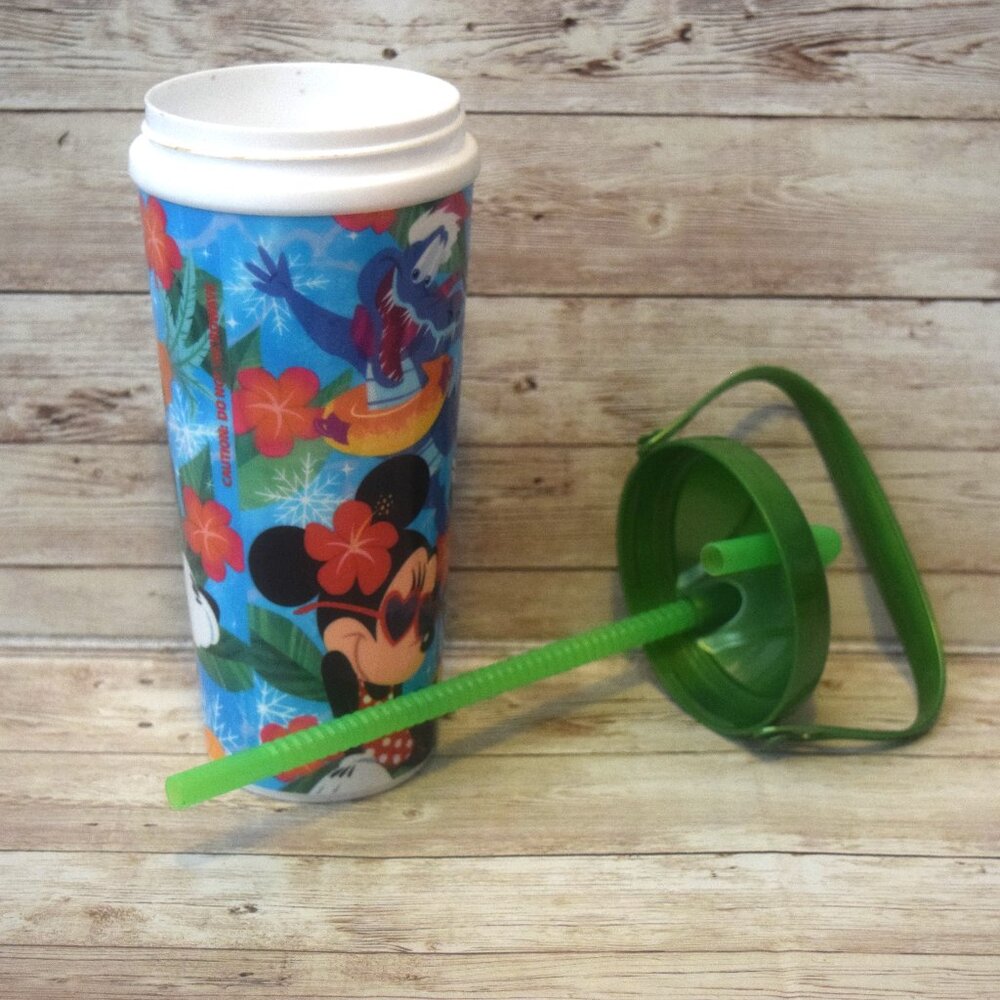 NEW Walt Disney World Refillable Tropical Water Park Cup with Straw and Handle